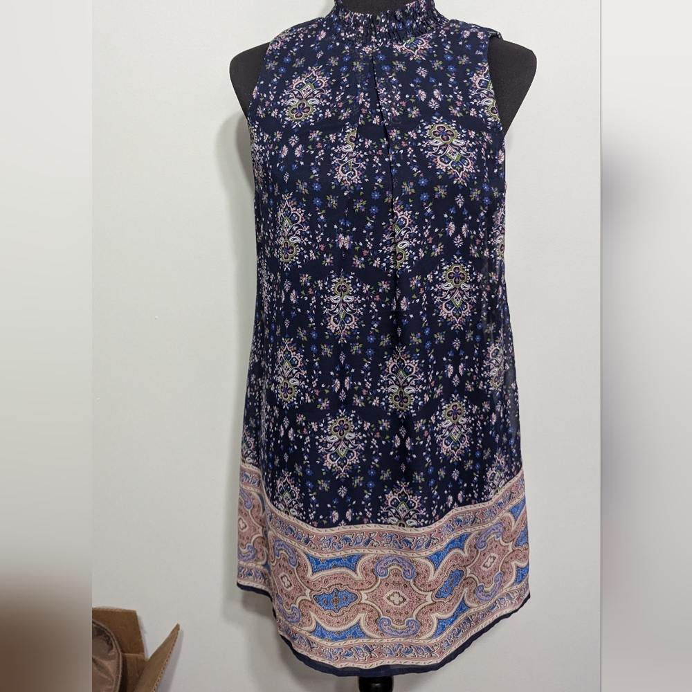 Speechless Navy Sleeveless Floral Dress - Picture 3 of 5